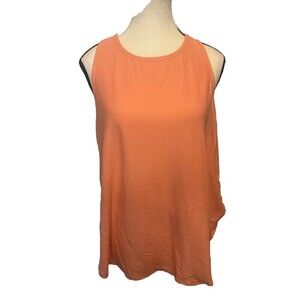 Women’s Calia ORANGE Striped Sleeveless Tank Top Casual Activewear Sz L